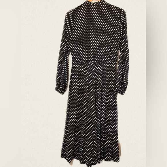 MICHAEL Michael Kors Polka Dot MIDI Length Culotte Jumpsuit with lavalliere Sz 4 - Picture 2 of 3